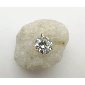 10K yellow gold Diamonique pendant 8mm